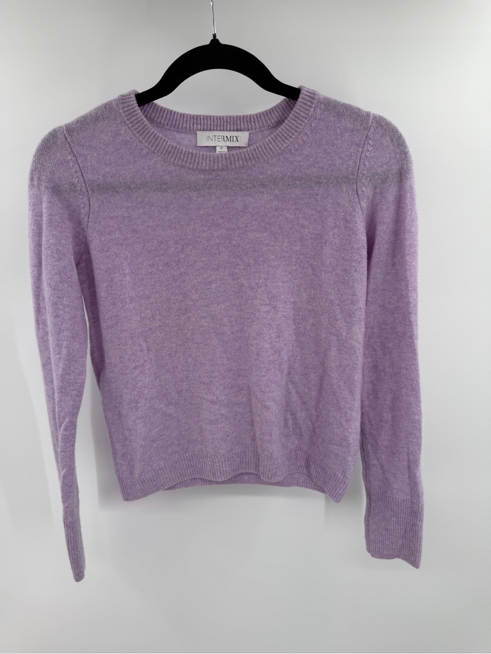INTERMIX 100% Lavender Crewneck Sweater Women's Lightweight Knit XS/S
